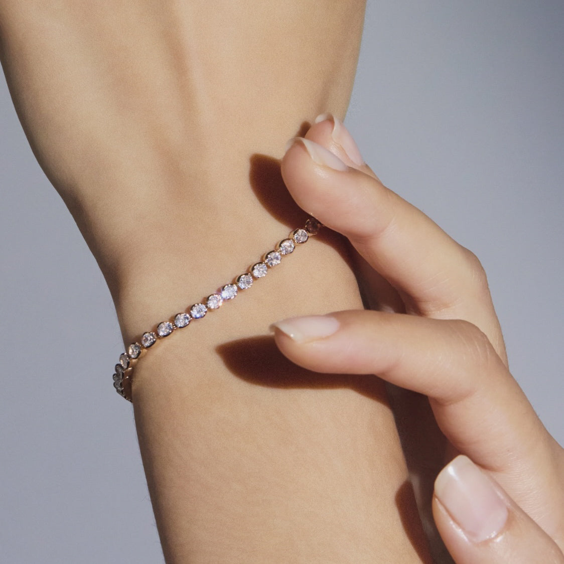 Bracelet riviere scintillant Aurora - Plaqué or 18K