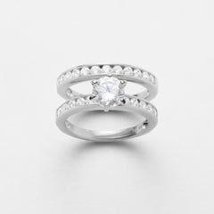 Lyra Double Band – Rhodium-Plated Silver