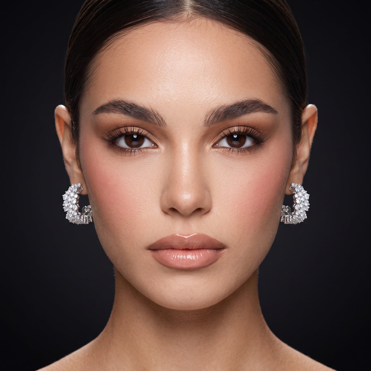 Boucles d'oreilles créoles pavées