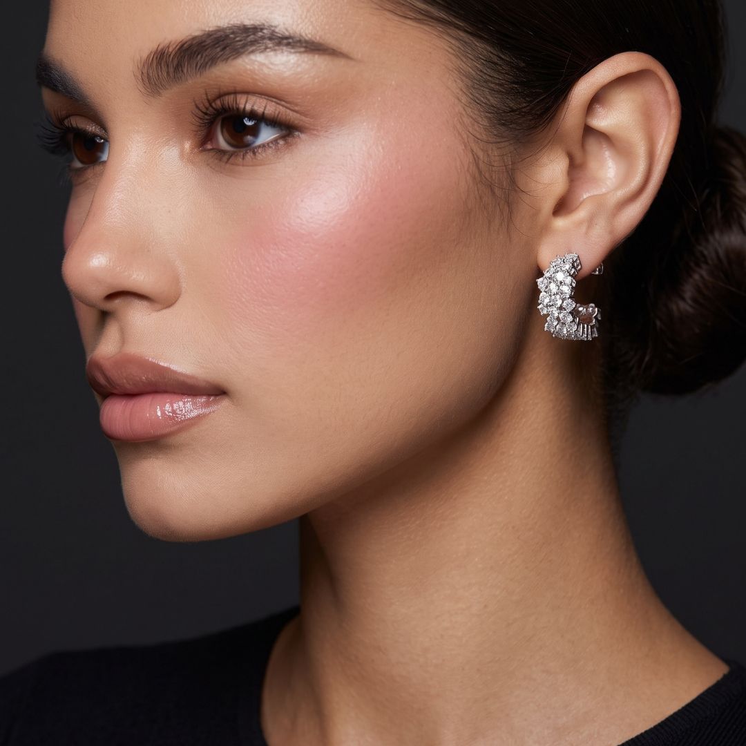 Boucles d'oreilles créoles pavées