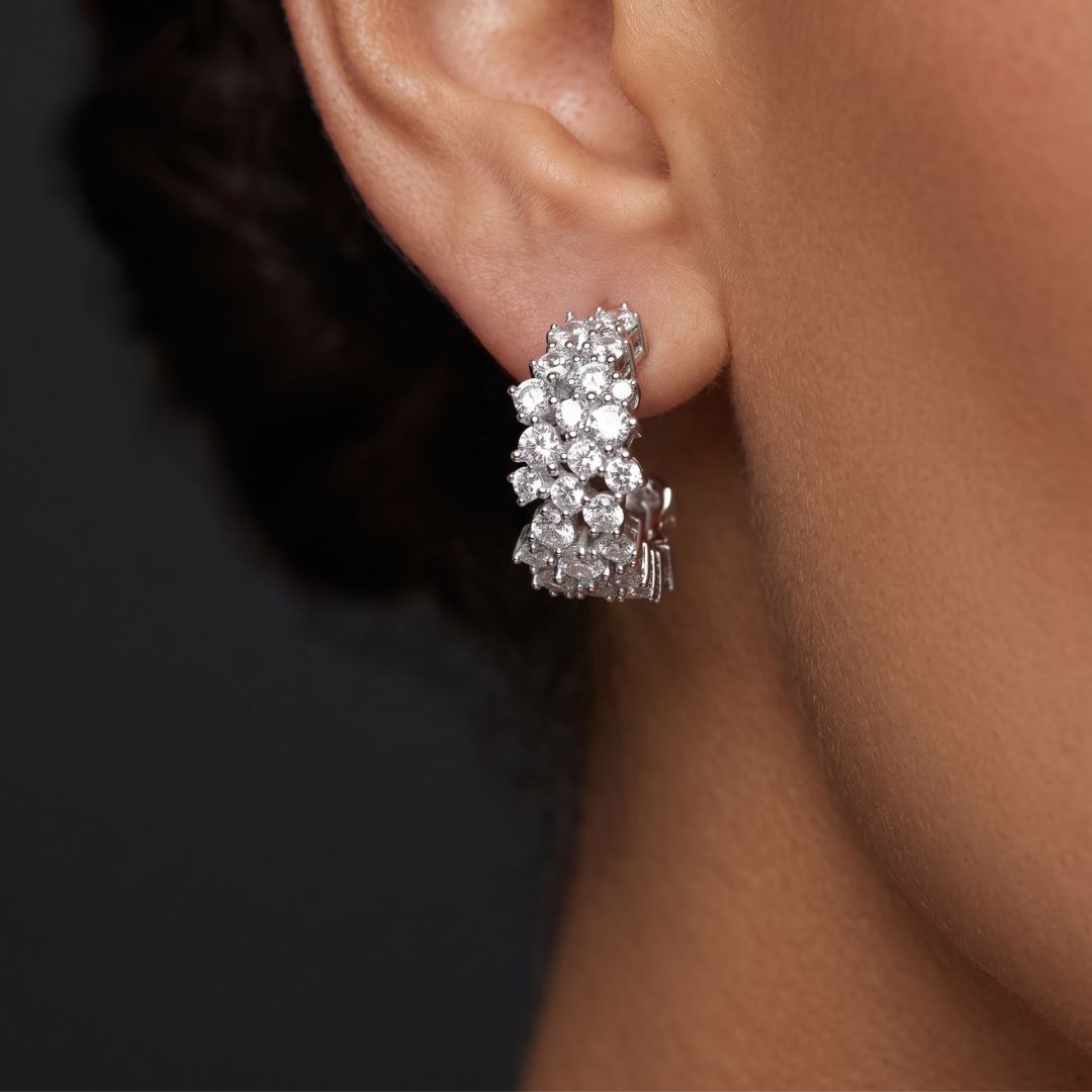 Boucles d'oreilles créoles pavées