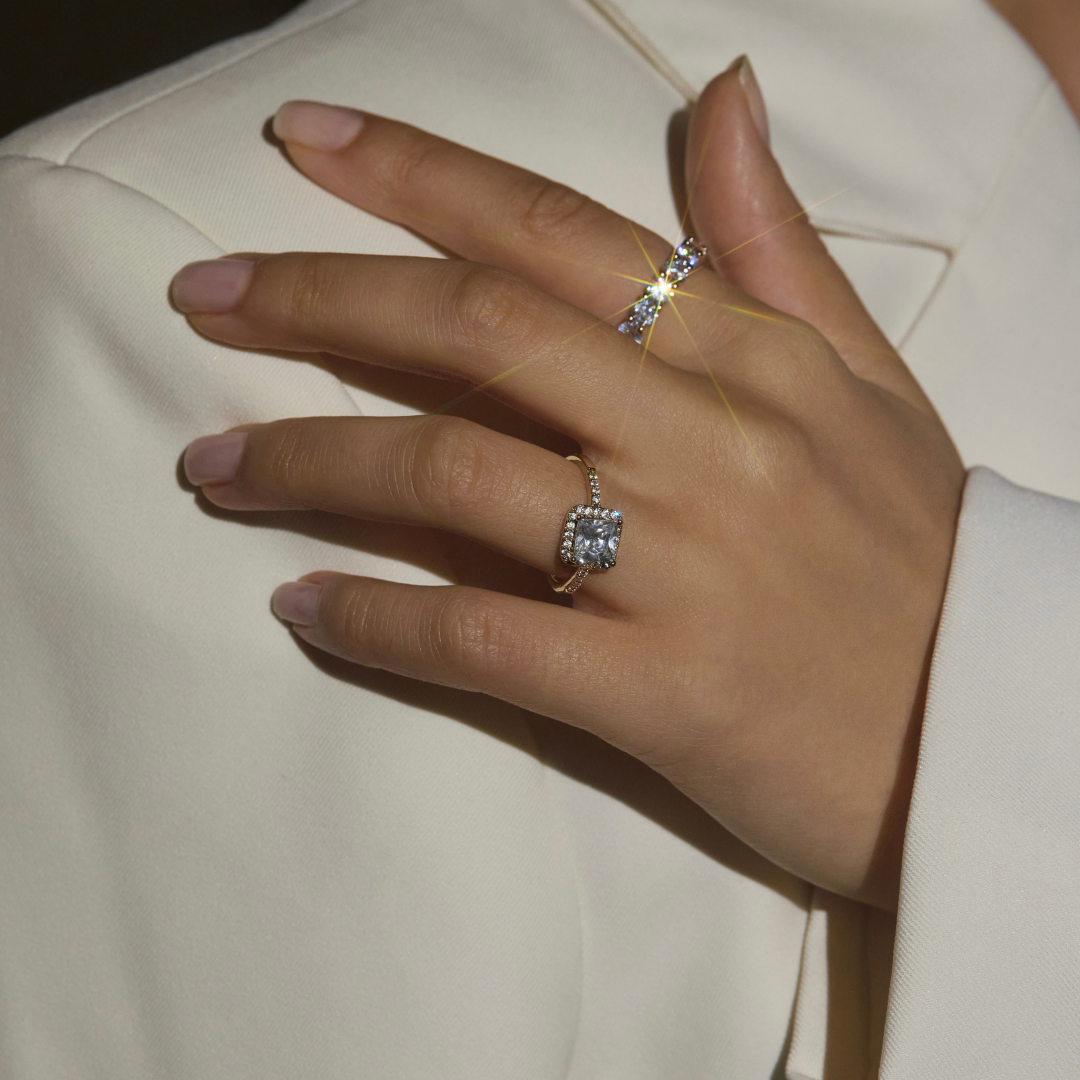 Alliance américaine + Bague Diana - Plaqué or 18 carats