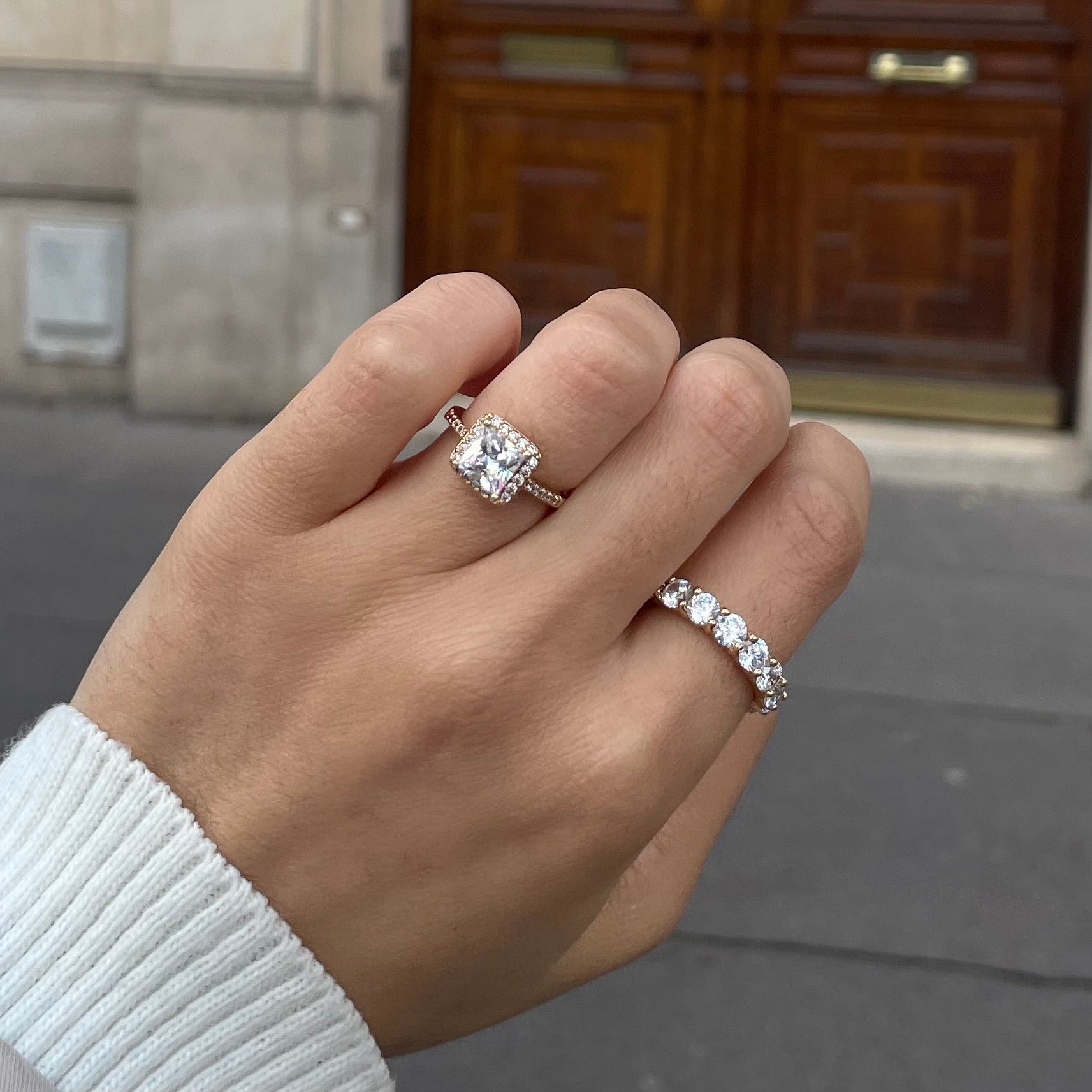 Alliance américaine + Bague Diana - Plaqué or 18 carats