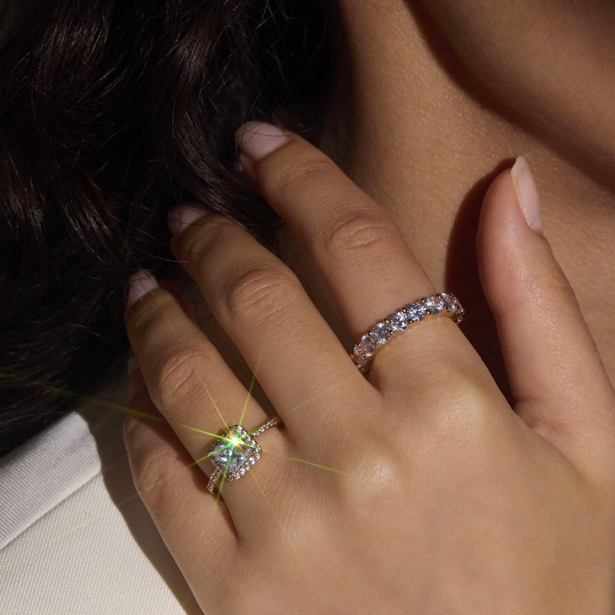 Alliance américaine + Bague Diana - Plaqué or 18 carats