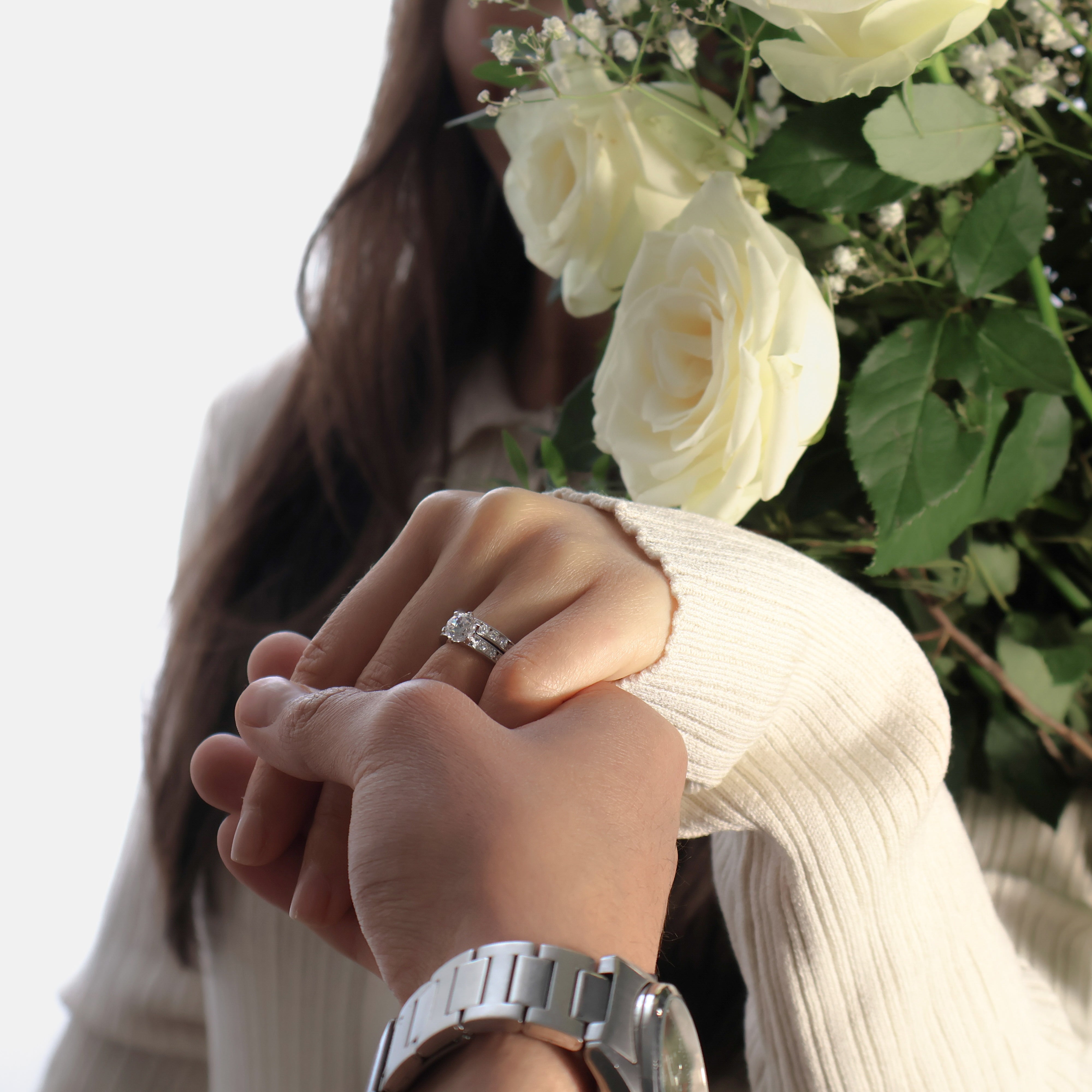 Lyra - double alliance - Argent rhodié