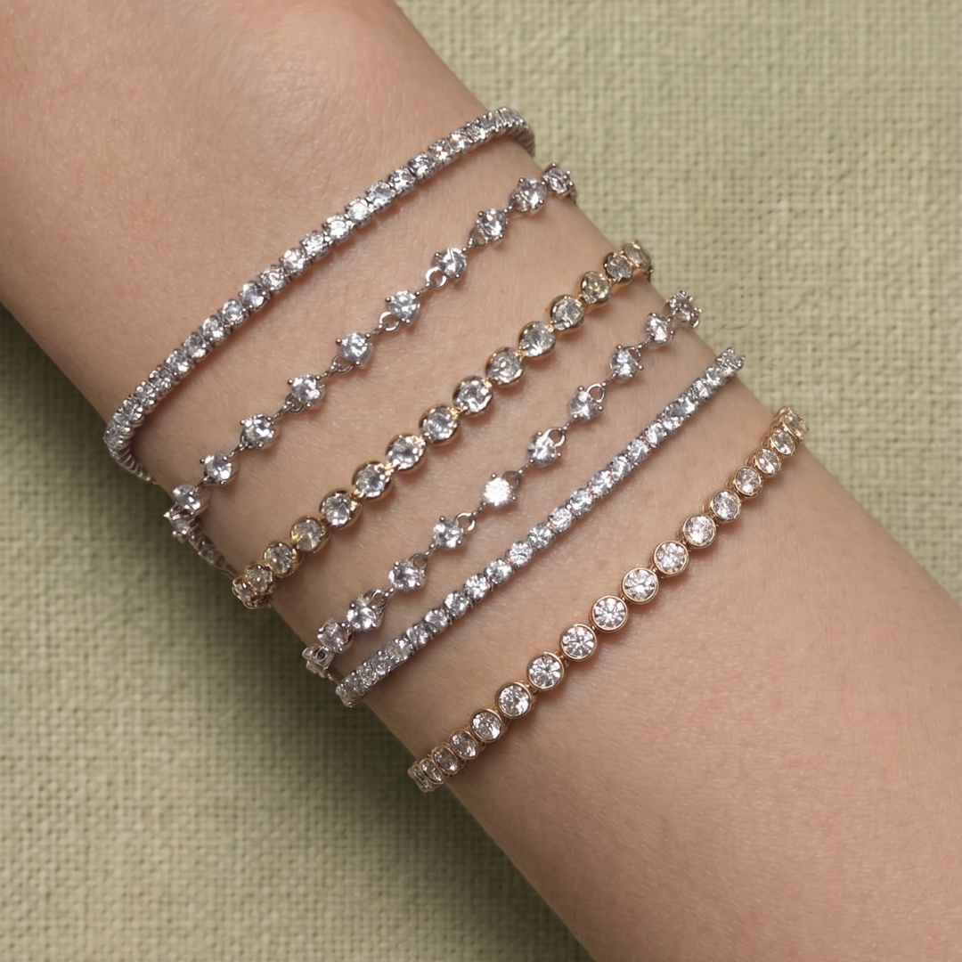 Bracelet riviere scintillant Aurora - Plaqué or 18K