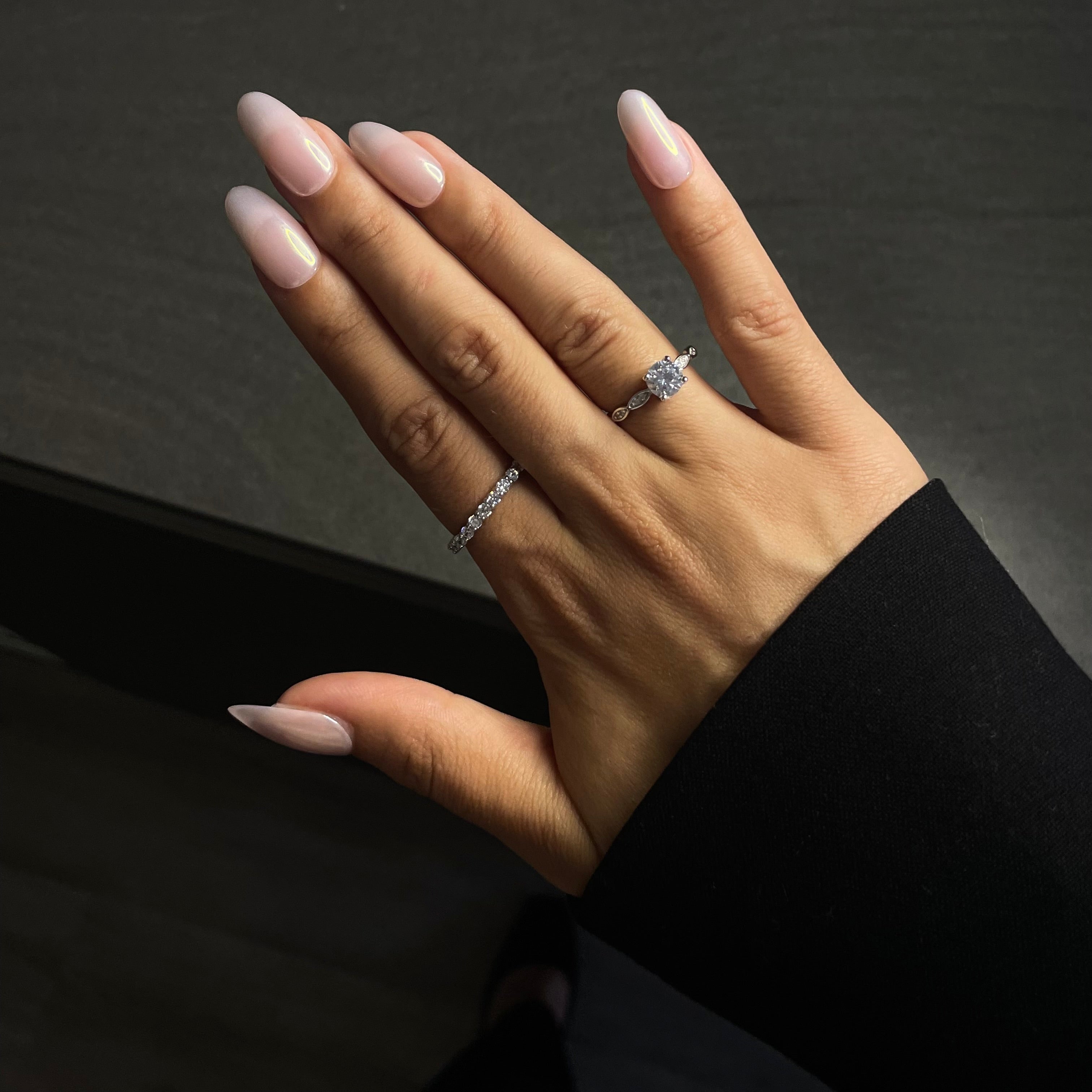 Ensemble bague Teresa + alliance américaine fine - Argent rhodié