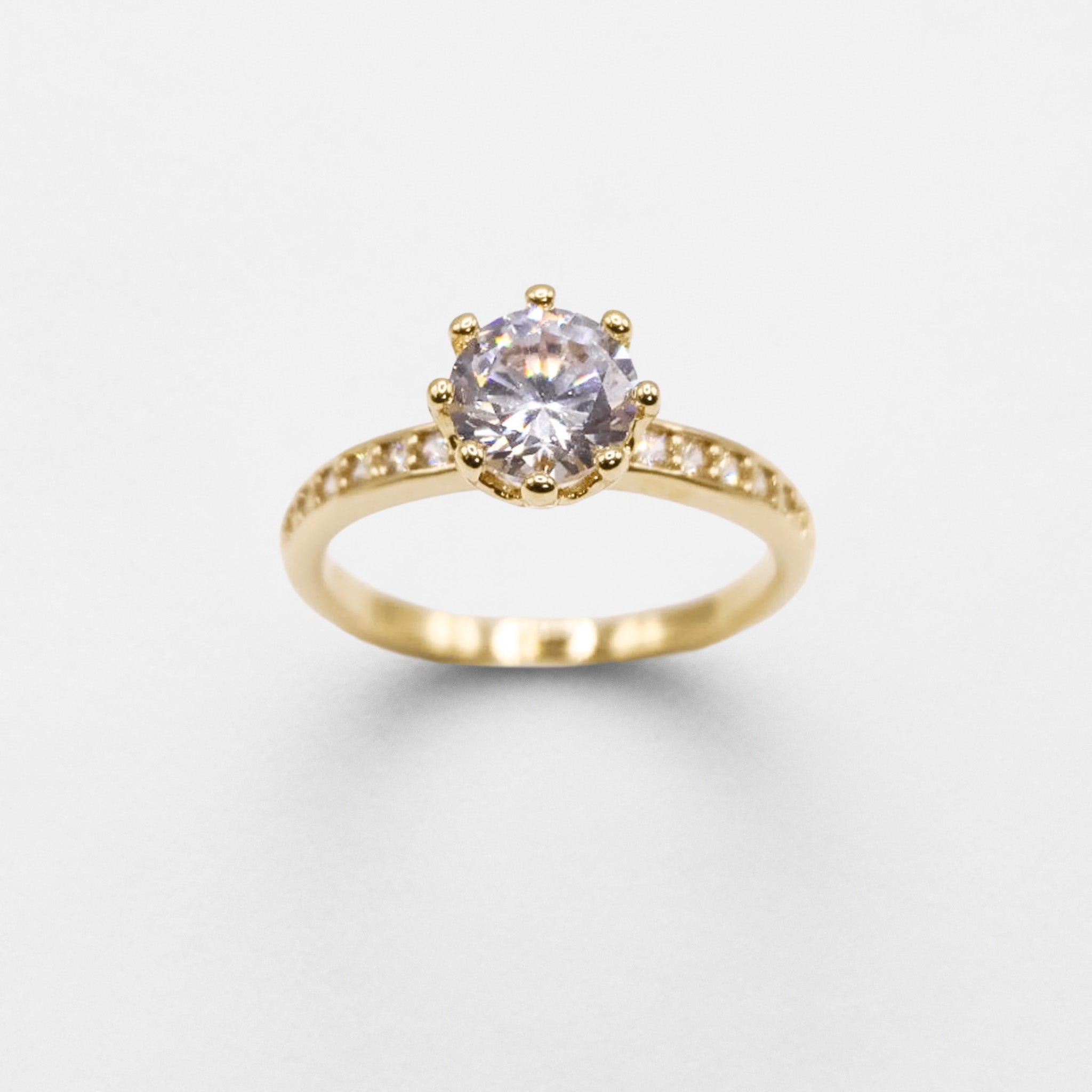 Bague solitaire Cinderella - Plaqué or 18K