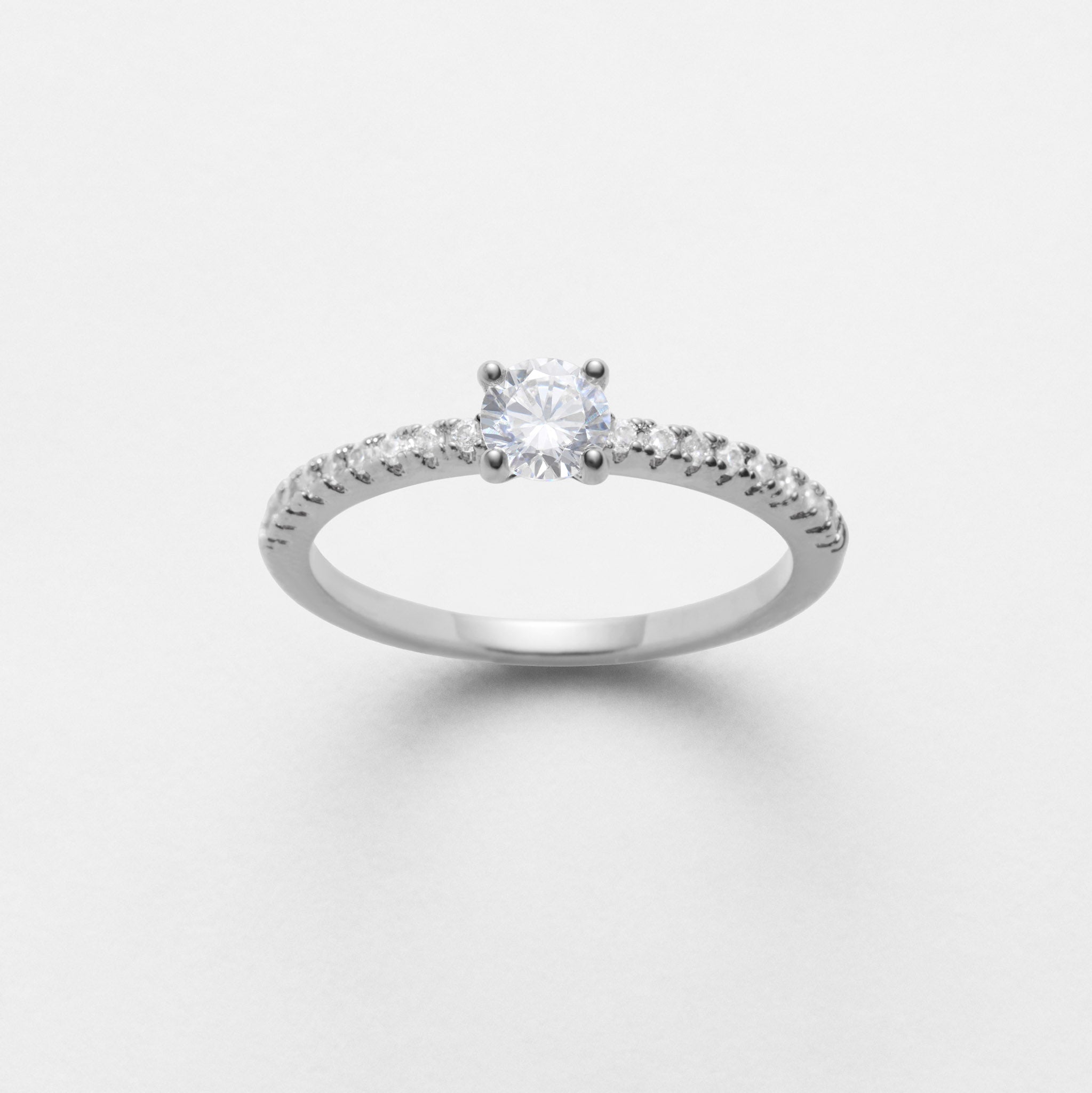 Bague solitaire Enna - Argent 925 rhodié