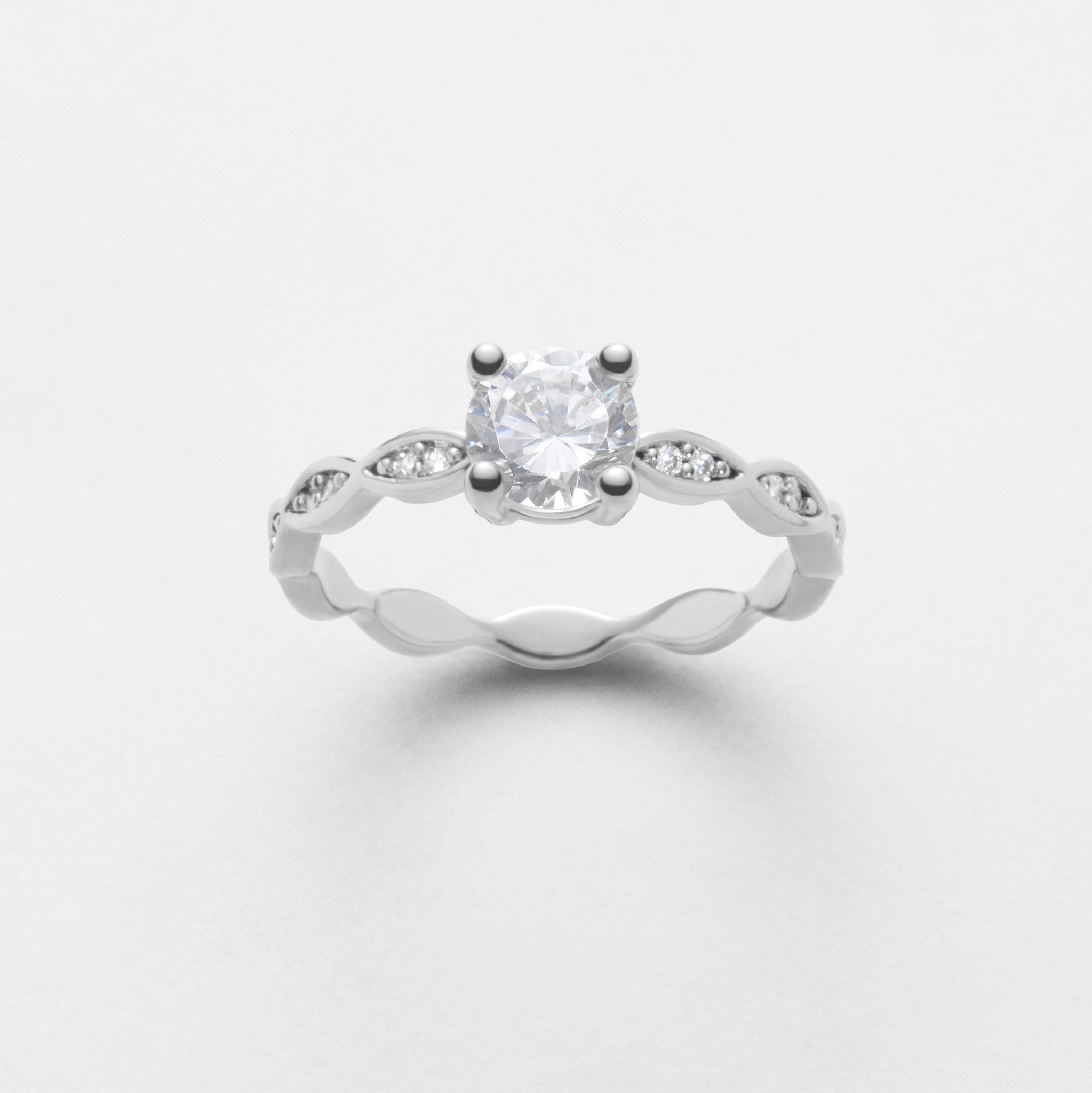 Teresa - Bague solitaire torsadé - Argent 925 rhodié