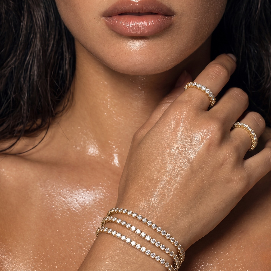 Alliance américaine fine - Plaqué or 18K