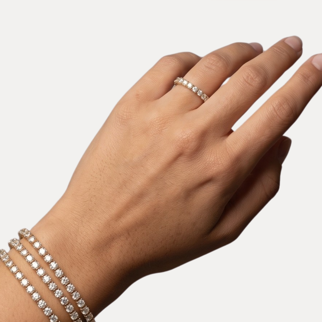 Alliance américaine fine - Plaqué or 18K