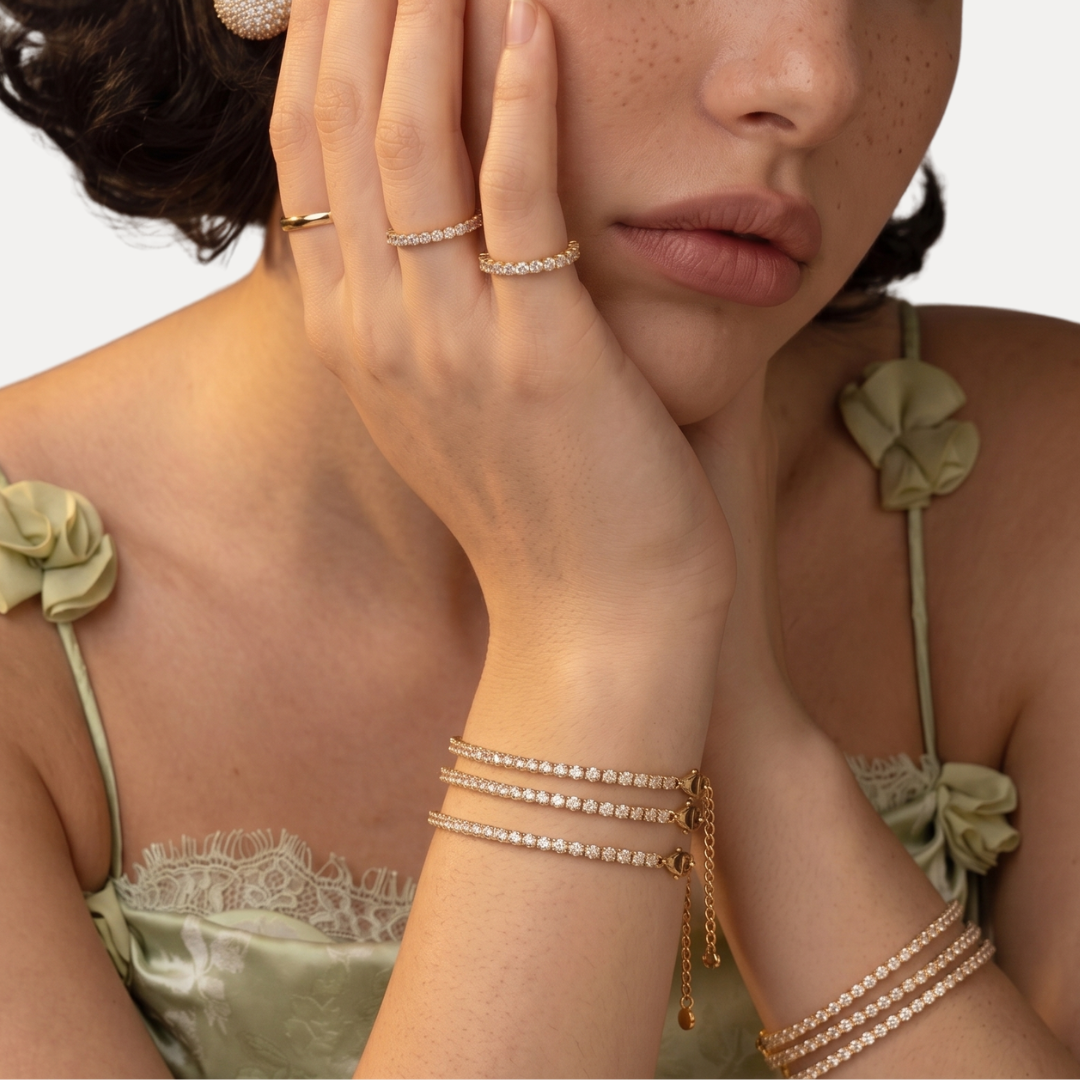 Alliance américaine fine - Plaqué or 18K