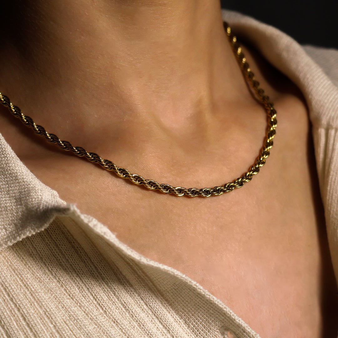 Collier chaîne torsadée - Acier Inoxydable