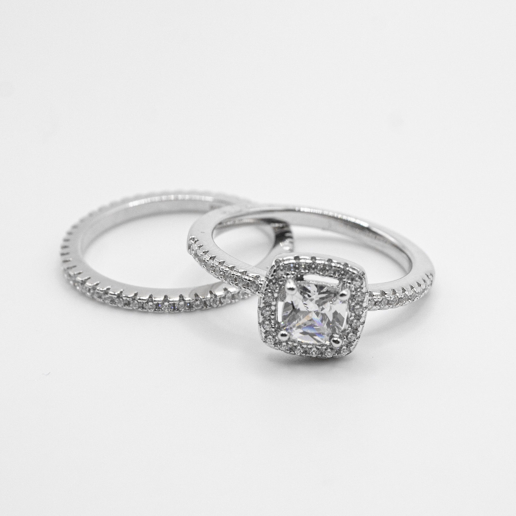 Ensemble solitaire Amira et alliance Neyla - Argent rhodié