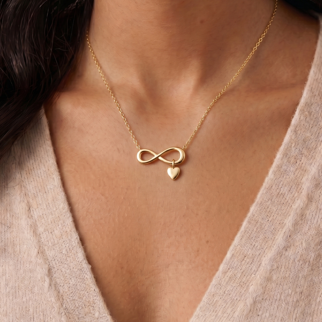 Collier Infini & Cœur - Plaqué or