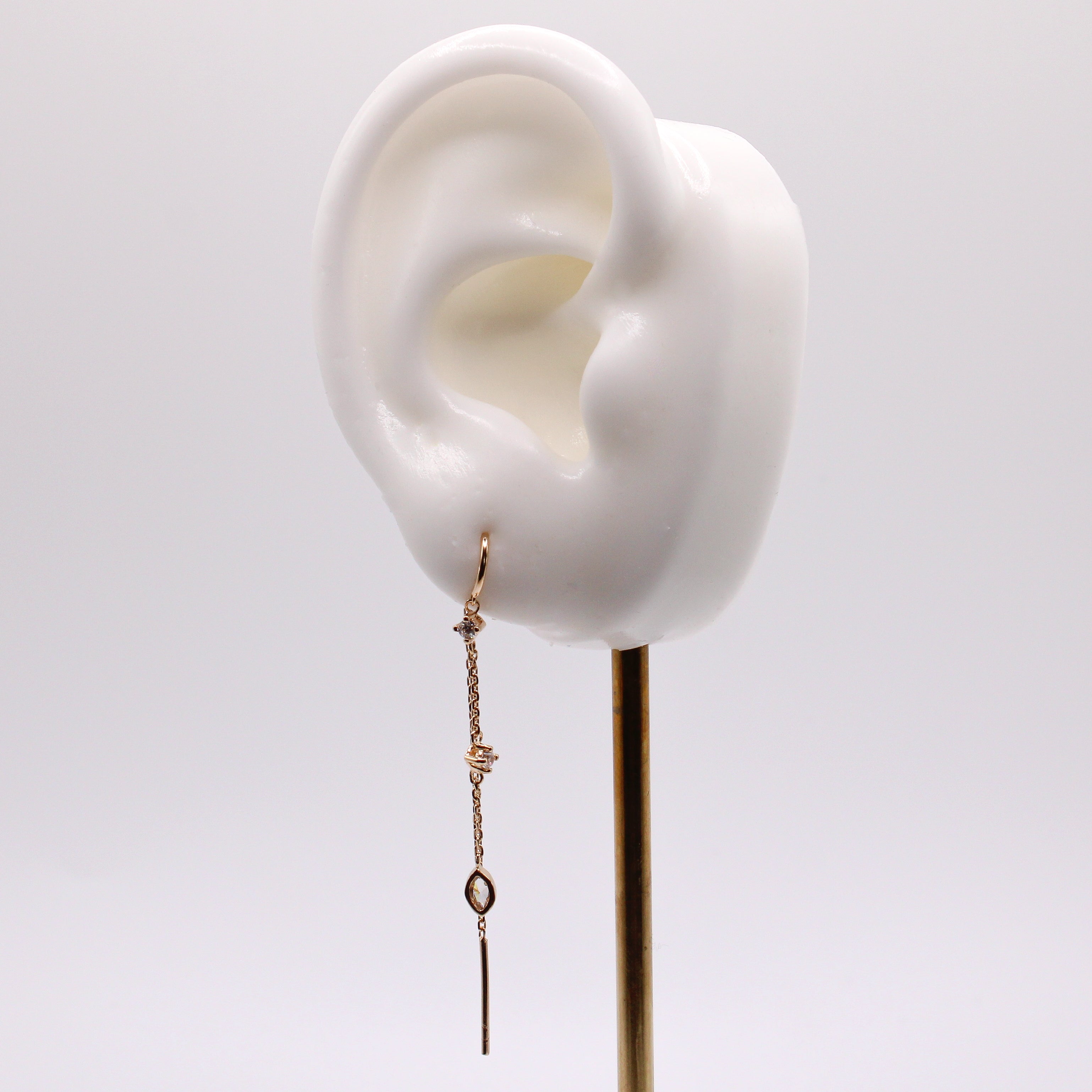 Boucles d'oreilles pendantes - Plaqué or 18K