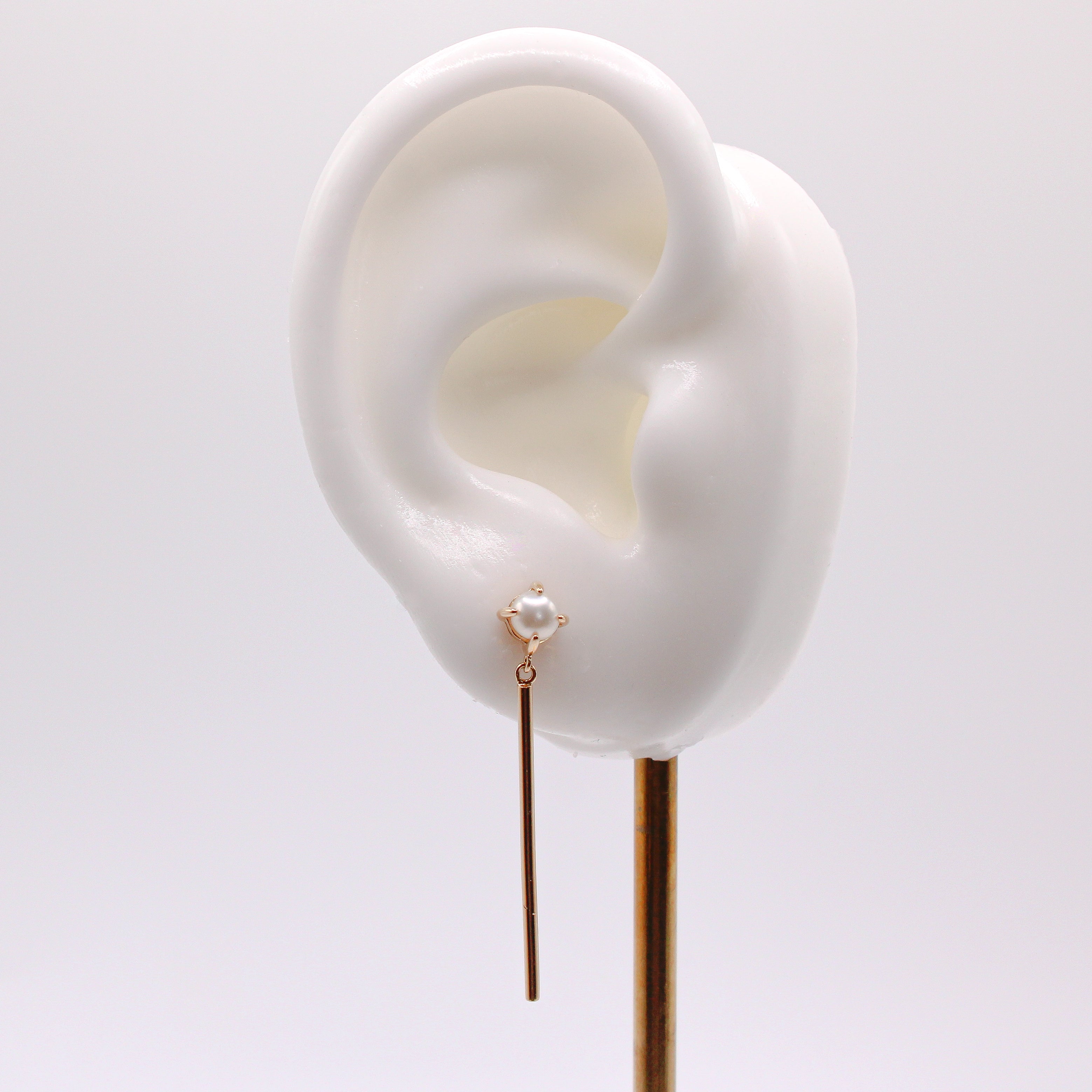 Boucles d’oreilles pendantes avec perle de culture - Plaqué or 18K