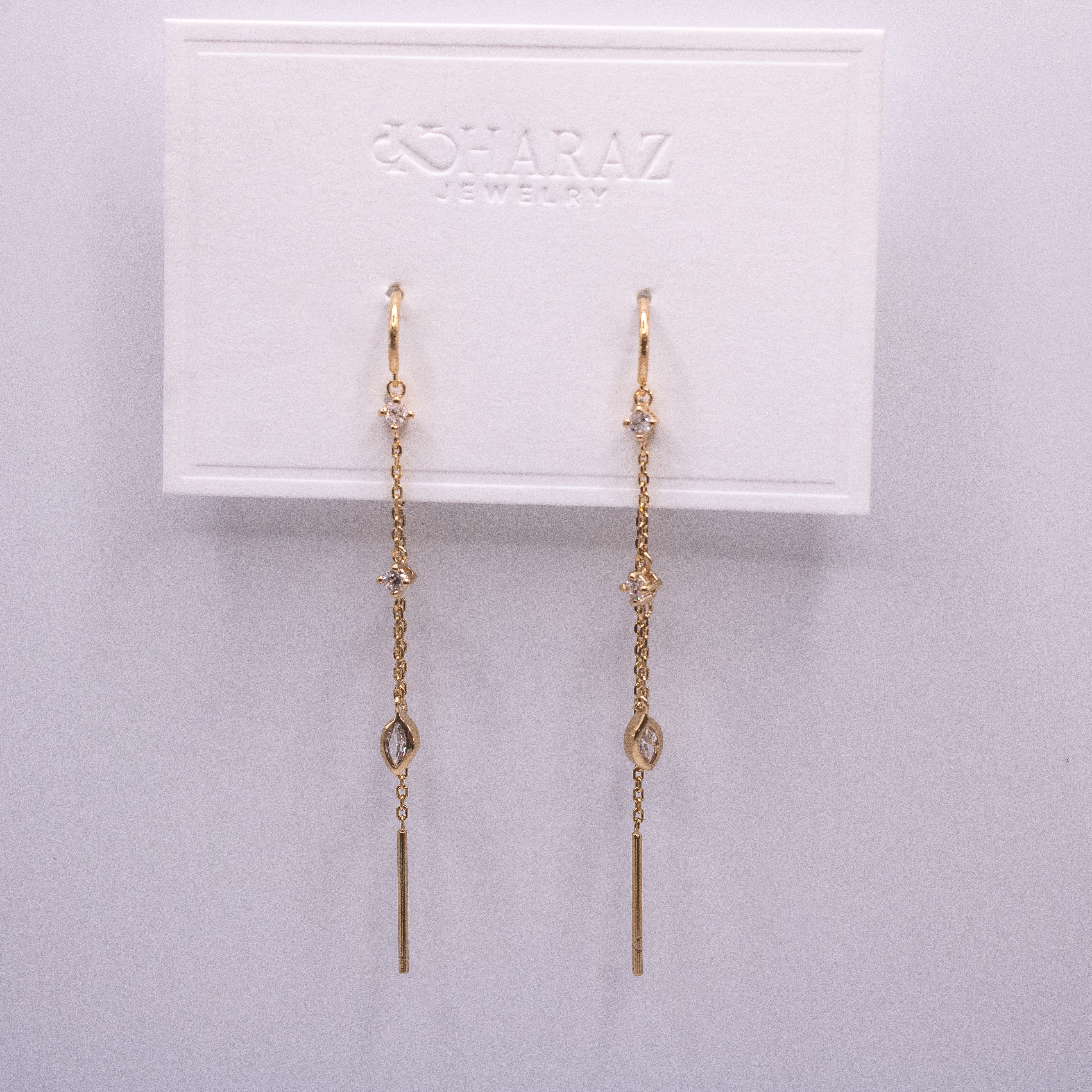 Boucles d'oreilles pendantes - Plaqué or 18K