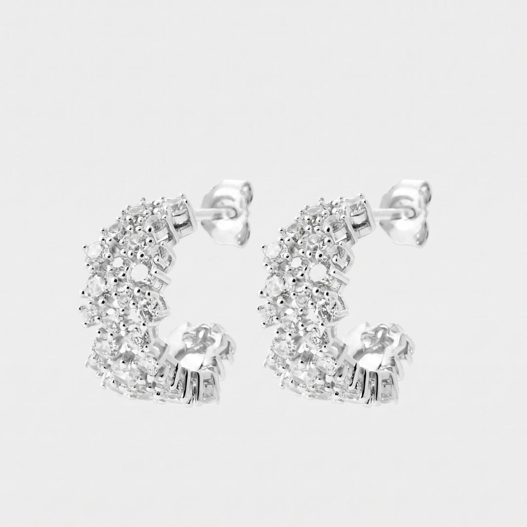 Boucles d'oreilles créoles pavées