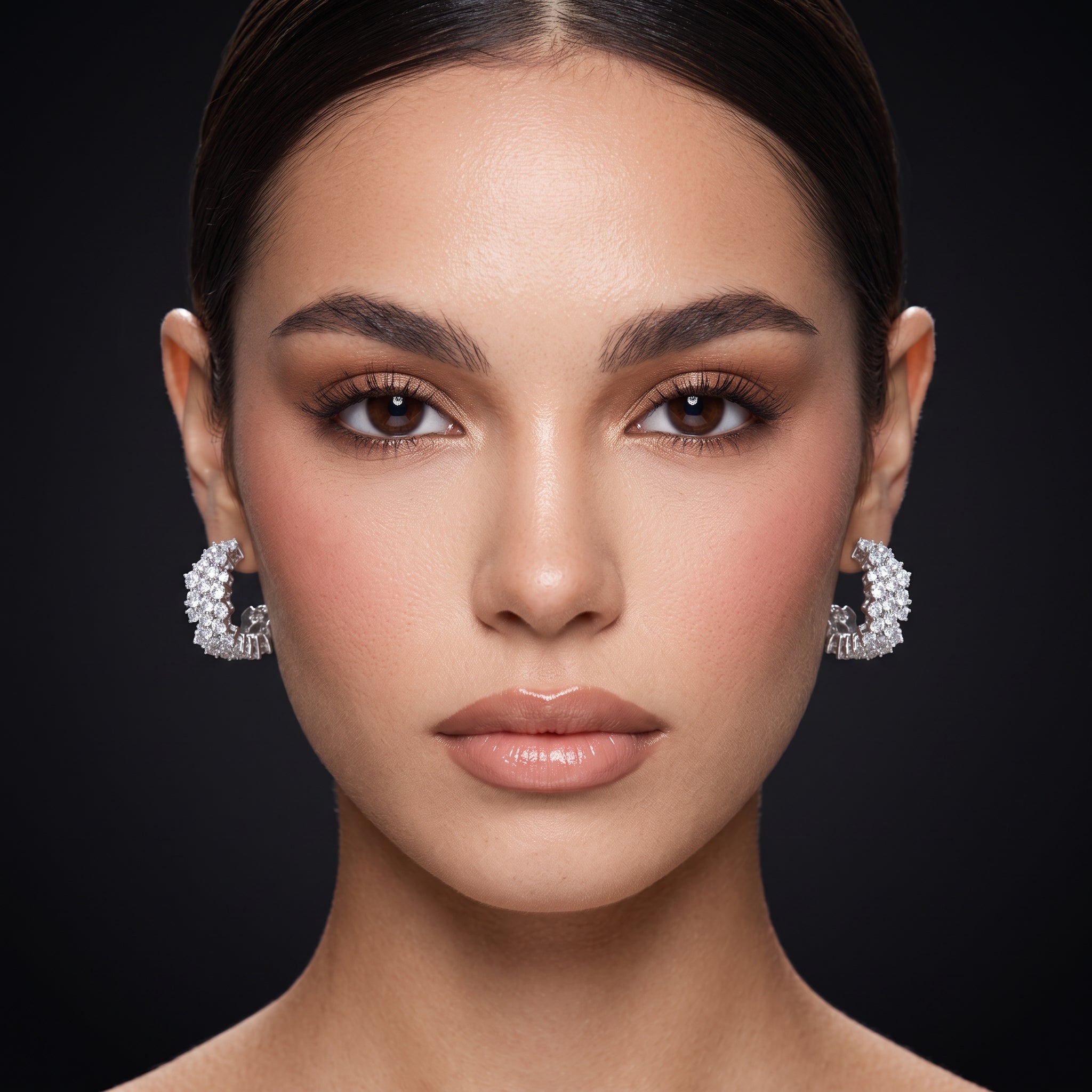 Boucles d'oreilles créoles pavées