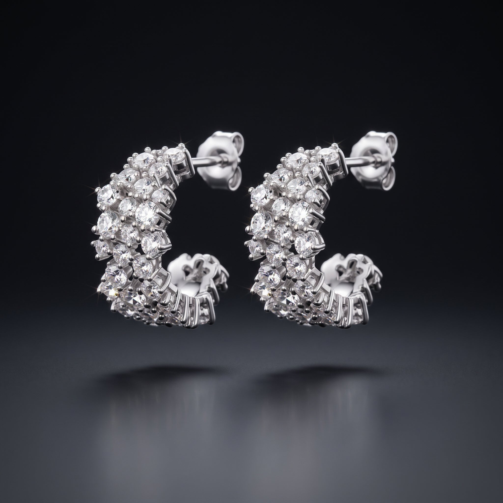 Boucles d'oreilles créoles pavées